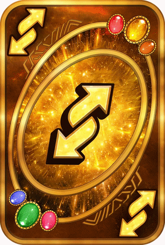 The Back Of A Playing Card With Arrows And Gems On It GIF