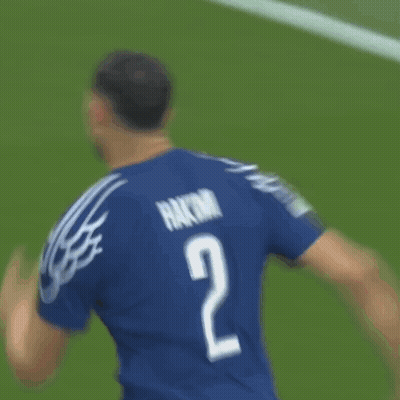 The Back Of A Soccer Player 'S Jersey Says Hakimi And Has The Number 2 On It GIF
