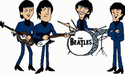 The Beatles Band Playing Instruments Animation GIF