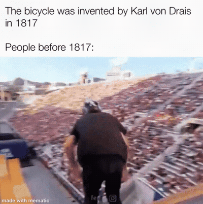 The Bicycle Was Invented By Karl Von Drais In 1817 GIF