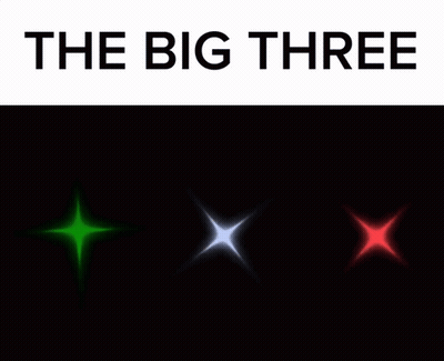 The Big Three On Black Background GIF