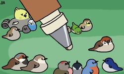 The Birds Pen Maker Loop GIF