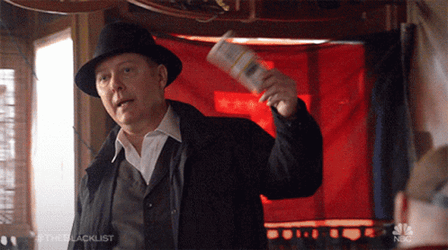 The Blacklist Red Showing Money GIF