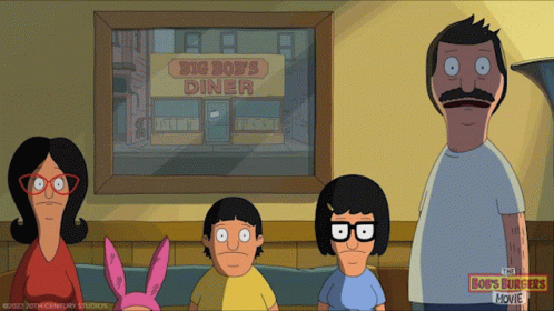 Bob's Burgers Movie Advertisement On Screen GIF