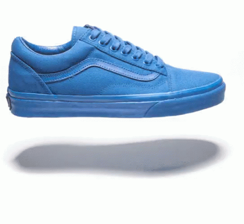 The Bottom Of A Blue Vans Shoe Is Shown GIF