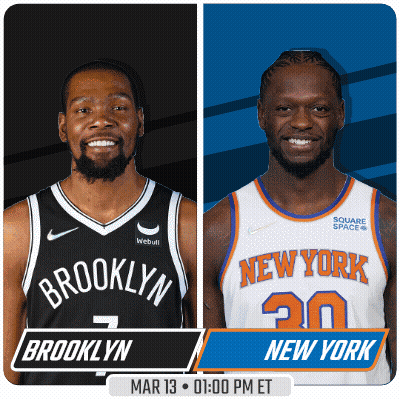 The Brooklyn Nets And The New York Knicks Are Playing On Mar 13 GIF