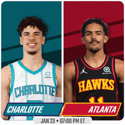 The Charlotte Hornets And Atlanta Hawks Are Playing On Jan 23 GIF