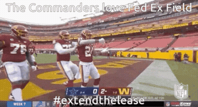 The Commanders Love Fed Ex Field And #Extendthetease GIF