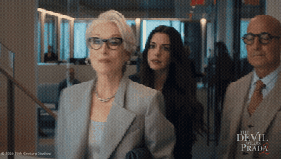 The Devil Wears Prada Poster With Three People GIF