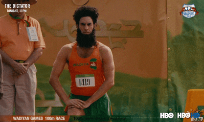 The Dictator Aladeen Cheating To Win Race GIF