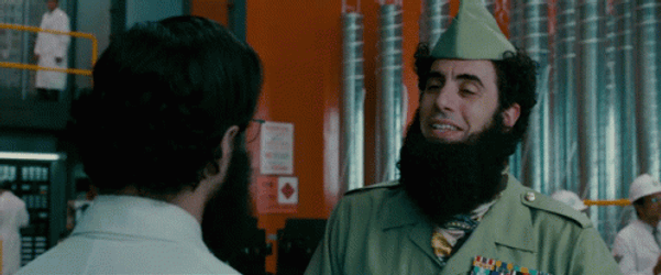 The Dictator Aladeen Talking To Nuclear Scientists GIF