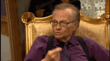 The Dictator During Interview With Larry King GIF