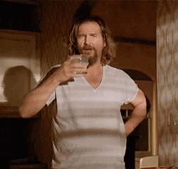 The Dude Spitting His Drink GIF