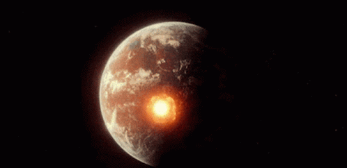 The Earth Is Being Destroyed By A Massive Explosion In Space GIF