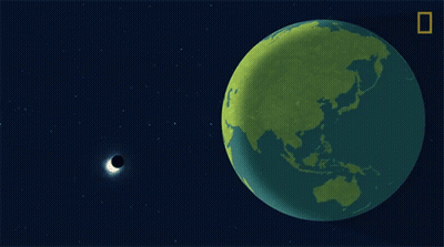 The Earth Is Shown With A Black Hole In The Sky GIF