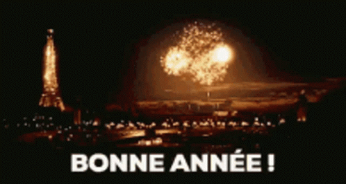 Eiffel Tower Fireworks With Bonne Annee GIF