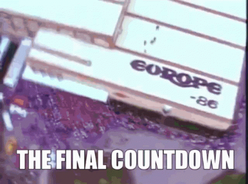 The Final Countdown Is Displayed On A Purple Background GIF