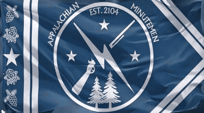 The Flag Of Appalachian Minutemen Is Blue And White GIF