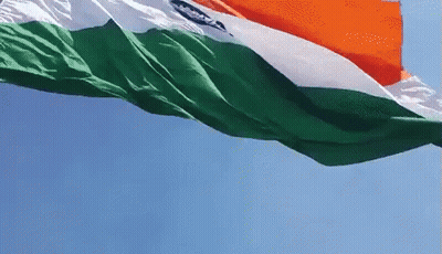 The Flag Of India Is Waving In The Wind GIF