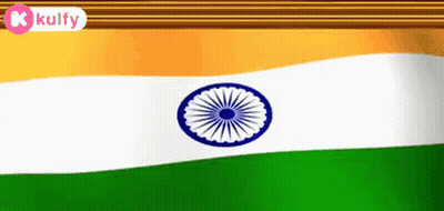 The Flag Of India Is Waving In The Wind With A K Kulfy Logo In The Corner GIF