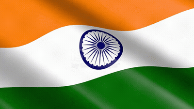 The Flag Of India Is Waving In The Wind With A White Background GIF
