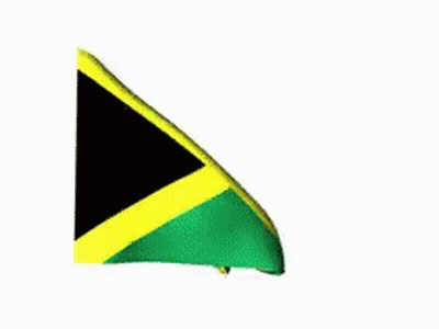 The Flag Of Jamaica Is Waving In The Wind On A White Background GIF