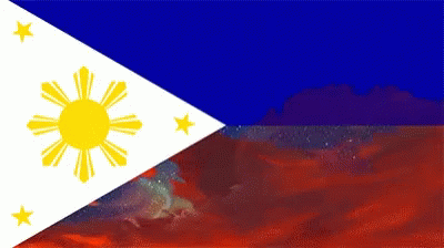 The Flag Of The Philippines Has A Yellow Sun And Three Stars On It GIF