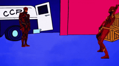 The Flash Standing In Front Of Truck Saying CCP GIF