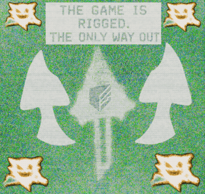 The Game Is Rigged The Only Way Out Is Written On A Green Background GIF