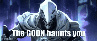 The Goon Haunt You Is A Cartoon Character From A Video Game . GIF