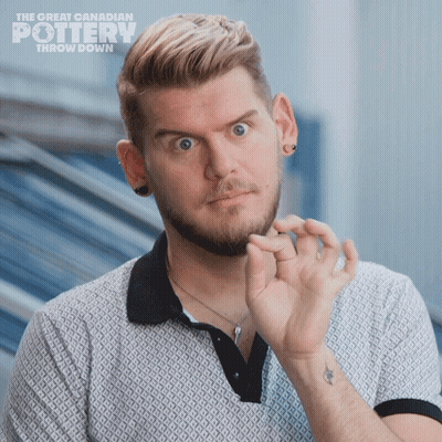 The Great Canadian Pottery Throw Down Shows A Man Making A Face GIF