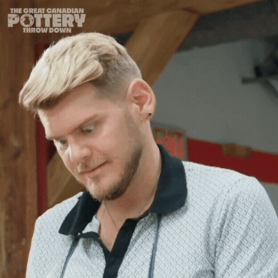 The Great Canadian Pottery Throw Down Shows A Man With Blonde Hair And A Beard GIF