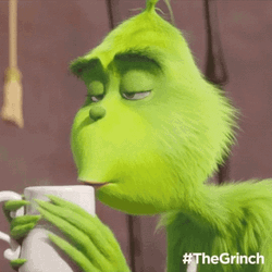 The Grinch Tired Coffee GIF