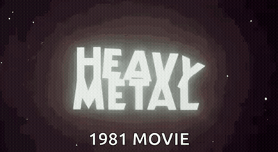The Heavy Metal 1981 Movie Logo Is Glowing In The Dark GIF