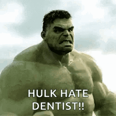 The Hulk Is Angry And Says `` Hulk Hate Dentist !! '' GIF