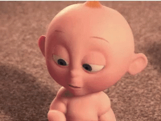 The Incredibles Baby Looking Surprised GIF