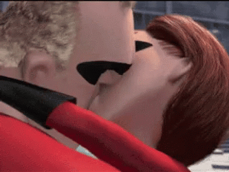 The Incredibles Bob And Helen Kissing GIF