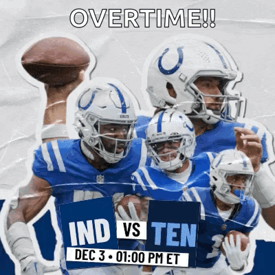 The Indianapolis Colts Are Playing The Tennessee Titans On December 3Rd GIF
