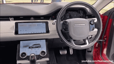 The Interior Of A Range Rover Evoque Is Shown In A Youtube Video GIF