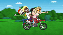 The Jellies Cartoon Riding Dirt Bike GIF