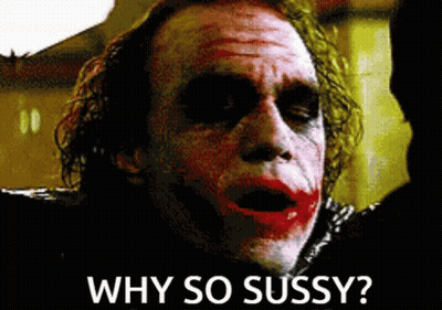 The Joker Is Asking Why So Sussy In A Pixelated Image GIF
