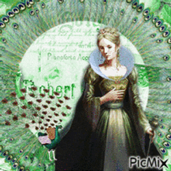 The Lady And The Peacock - Green Tones The Lady GIF
