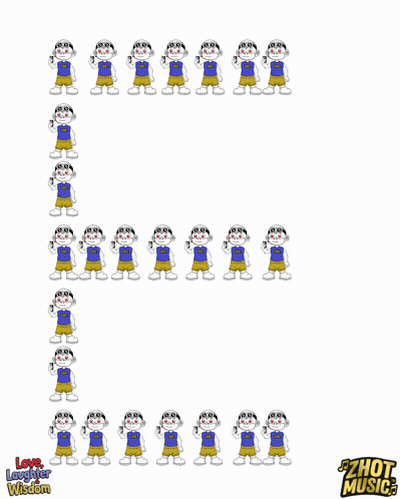 The Letter F Is Made Up Of A Bunch Of Characters GIF