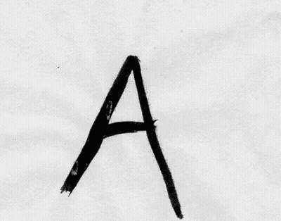 The Letter M Is Written In Black Ink On A White Surface GIF