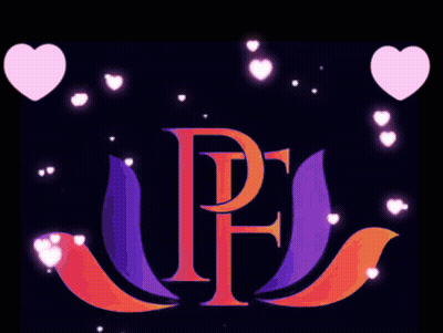 The Letter P Is Surrounded By Hearts And Leaves GIF