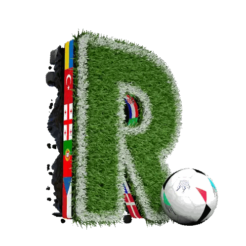The Letter R Is Made Out Of Grass With Flags On It Sticker