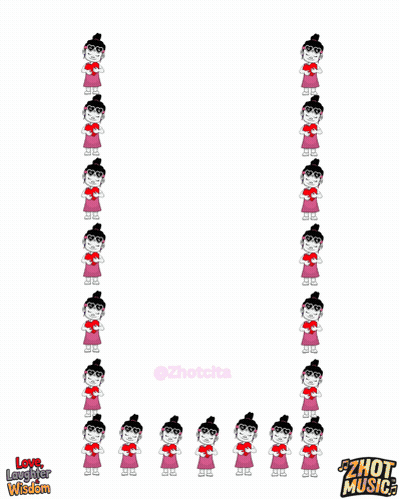 The Letter U Is Made Up Of Cartoon Characters With Hearts On Them GIF