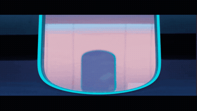 The Letter U Is Shown With A Blue Outline GIF