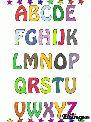 The Letters Abcde Fghijk Lmnop Qrstu Vwxyz Are Lined Up In A Row On A White Background GIF