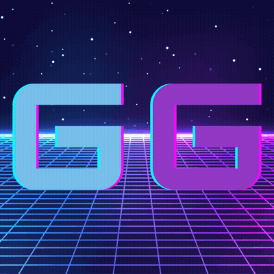The Letters Gg Are Displayed On A Futuristic Background GIF
